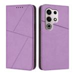 For Itel S25 Ultra Strong Magnetic Frosted Flip Leather Phone Case(Light Purple)