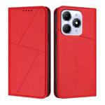 For itel A90 Strong Magnetic Frosted Flip Leather Phone Case(Red)