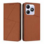 For itel A90 Strong Magnetic Frosted Flip Leather Phone Case(Coffee Color)