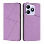 For itel A90 Strong Magnetic Frosted Flip Leather Phone Case(Light Purple)