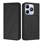 For itel A90 Strong Magnetic Frosted Flip Leather Phone Case(Black)