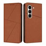 For itel A95 Strong Magnetic Frosted Flip Leather Phone Case(Coffee Color)