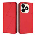 For itel P65C Strong Magnetic Frosted Flip Leather Phone Case(Red)