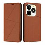 For itel P65C Strong Magnetic Frosted Flip Leather Phone Case(Coffee Color)