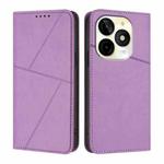 For itel P65C Strong Magnetic Frosted Flip Leather Phone Case(Light Purple)