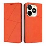 For itel P65C Strong Magnetic Frosted Flip Leather Phone Case(Orange)
