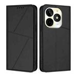 For itel P65C Strong Magnetic Frosted Flip Leather Phone Case(Black)