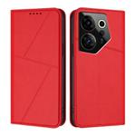 For Tecno Camon 20 Premier Strong Magnetic Frosted Flip Leather Phone Case(Red)