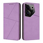 For Tecno Camon 20 Premier Strong Magnetic Frosted Flip Leather Phone Case(Light Purple)