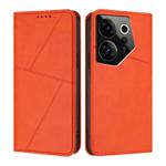 For Tecno Camon 20 Premier Strong Magnetic Frosted Flip Leather Phone Case(Orange)