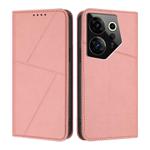 For Tecno Camon 20 Premier Strong Magnetic Frosted Flip Leather Phone Case(Pink)