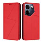 For Tecno Camon 20 / Camon 20 Pro 4G Strong Magnetic Frosted Flip Leather Phone Case(Red)