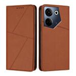 For Tecno Camon 20 / Camon 20 Pro 4G Strong Magnetic Frosted Flip Leather Phone Case(Coffee Color)