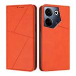 For Tecno Camon 20 / Camon 20 Pro 4G Strong Magnetic Frosted Flip Leather Phone Case(Orange)