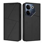 For Tecno Camon 20 / Camon 20 Pro 4G Strong Magnetic Frosted Flip Leather Phone Case(Black)