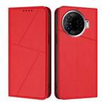 For Tecno Camon 30 Pro Strong Magnetic Frosted Flip Leather Phone Case(Red)