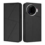 For Tecno Camon 30 Pro Strong Magnetic Frosted Flip Leather Phone Case(Black)