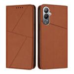 For Tecno Pova 4 Strong Magnetic Frosted Flip Leather Phone Case(Coffee Color)