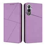 For Tecno Pova 4 Strong Magnetic Frosted Flip Leather Phone Case(Light Purple)