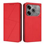 For Tecno Pova 6 / Pova 6 Pro Strong Magnetic Frosted Flip Leather Phone Case(Red)