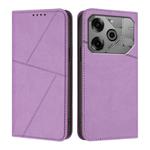 For Tecno Pova 6 / Pova 6 Pro Strong Magnetic Frosted Flip Leather Phone Case(Light Purple)
