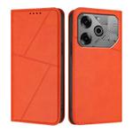For Tecno Pova 6 / Pova 6 Pro Strong Magnetic Frosted Flip Leather Phone Case(Orange)