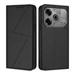 For Tecno Pova 6 / Pova 6 Pro Strong Magnetic Frosted Flip Leather Phone Case(Black)