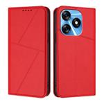 For Tecno Spark 10 4G Strong Magnetic Frosted Flip Leather Phone Case(Red)