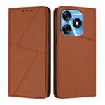 For Tecno Spark 10 4G Strong Magnetic Frosted Flip Leather Phone Case(Coffee Color)