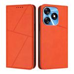 For Tecno Spark 10 4G Strong Magnetic Frosted Flip Leather Phone Case(Orange)