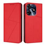 For Tecno Spark 10 Pro Strong Magnetic Frosted Flip Leather Phone Case(Red)