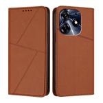 For Tecno Spark 10 Pro Strong Magnetic Frosted Flip Leather Phone Case(Coffee Color)
