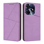 For Tecno Spark 10 Pro Strong Magnetic Frosted Flip Leather Phone Case(Light Purple)