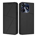 For Tecno Spark 10 Pro Strong Magnetic Frosted Flip Leather Phone Case(Black)