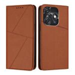 For Tecno Spark 10C Strong Magnetic Frosted Flip Leather Phone Case(Coffee Color)