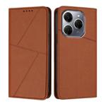 For Tecno Spark 20 Pro 4G Strong Magnetic Frosted Flip Leather Phone Case(Coffee Color)
