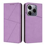 For Tecno Spark 20 Pro 4G Strong Magnetic Frosted Flip Leather Phone Case(Light Purple)