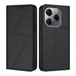 For Tecno Spark 20 Pro 4G Strong Magnetic Frosted Flip Leather Phone Case(Black)