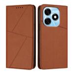 For Tecno Spark 20 / Spark 20C / Pop 8 Strong Magnetic Frosted Flip Leather Phone Case(Coffee Color)