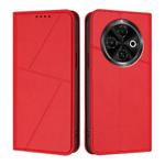 For Tecno Spark 30C 4G Strong Magnetic Frosted Flip Leather Phone Case(Red)