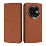For Tecno Spark 30C 4G Strong Magnetic Frosted Flip Leather Phone Case(Coffee Color)