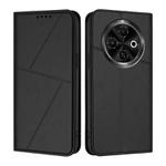 For Tecno Spark 30C 4G Strong Magnetic Frosted Flip Leather Phone Case(Black)