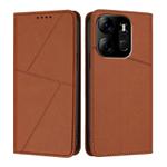For Tecno Spark Go 2023 / Pop 7 / Pop 7 Pro Strong Magnetic Frosted Flip Leather Phone Case(Coffee Color)