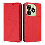 For Tecno Spark Go 2024 Strong Magnetic Frosted Flip Leather Phone Case(Red)