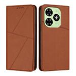 For Tecno Spark Go 2024 Strong Magnetic Frosted Flip Leather Phone Case(Coffee Color)