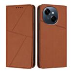 For Tecno Spark Go 2025 / Pop 9 4G Strong Magnetic Frosted Flip Leather Phone Case(Coffee Color)