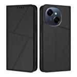For Tecno Spark Go 2025 / Pop 9 4G Strong Magnetic Frosted Flip Leather Phone Case(Black)