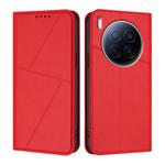For Tecno Camon 40 Premier Strong Magnetic Frosted Flip Leather Phone Case(Red)