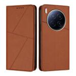 For Tecno Camon 40 Premier Strong Magnetic Frosted Flip Leather Phone Case(Coffee Color)
