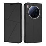 For Tecno Camon 40 Premier Strong Magnetic Frosted Flip Leather Phone Case(Black)